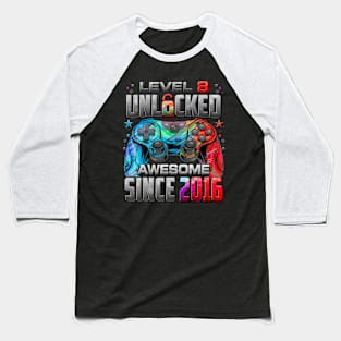 Level 8 Unlocked Awesome Since 2016 Baseball T-Shirt